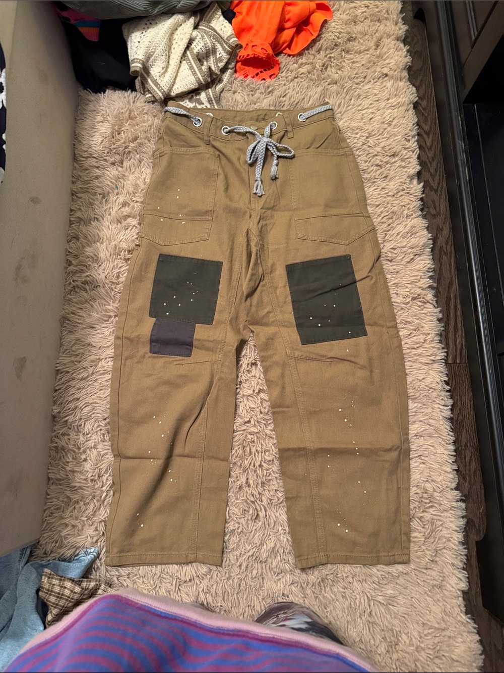 Women’s  Brown Workwear Cargo Pants with Patch Details